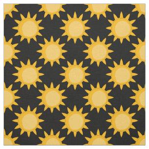 Tela Ilustración de sol brillante sobre diseño de patró