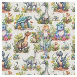 Tela Ilustracion Dinosaurio