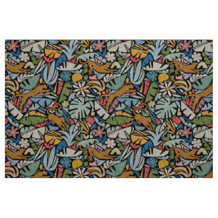 Tela Ilustracion moderno de la selva tiki a mediados de