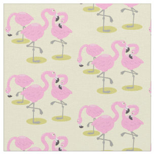 Tela Ilustracion personalizado azul de trío flamingo ro