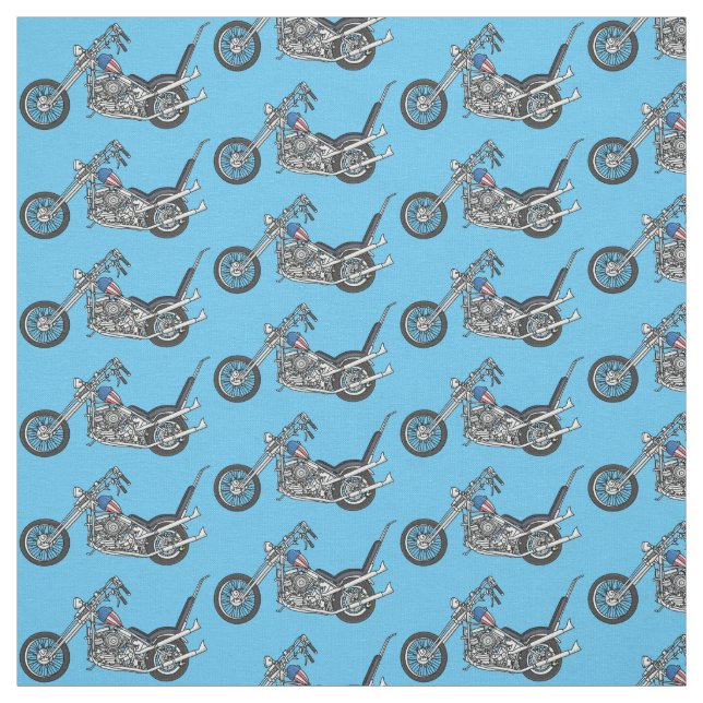 Tela Ilustracion personalizado Chopper Motorcycle 1950 (Retal)