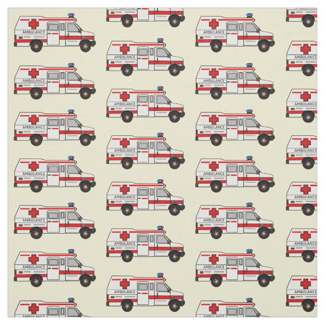 Tela Ilustracion personalizado de ambulancia (Retal)