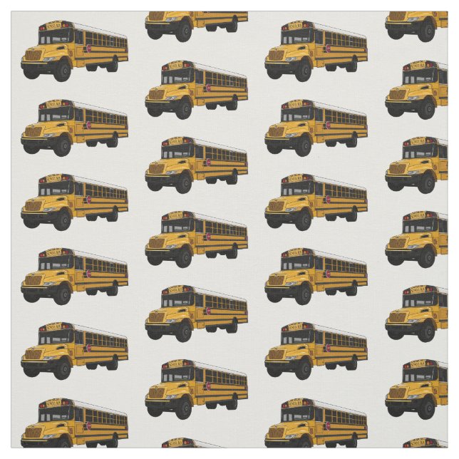 Tela Ilustracion personalizado de autobús escolar (Retal)