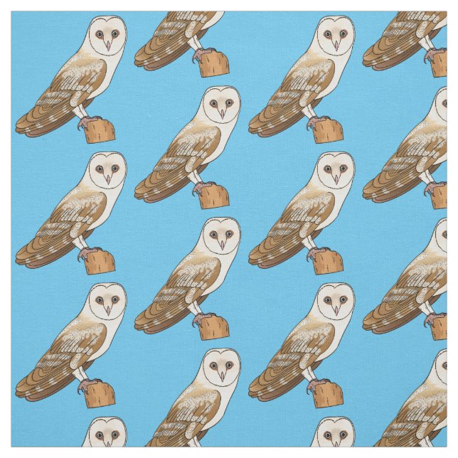 Tela Ilustracion personalizado de aves de búho de Barn (Retal)