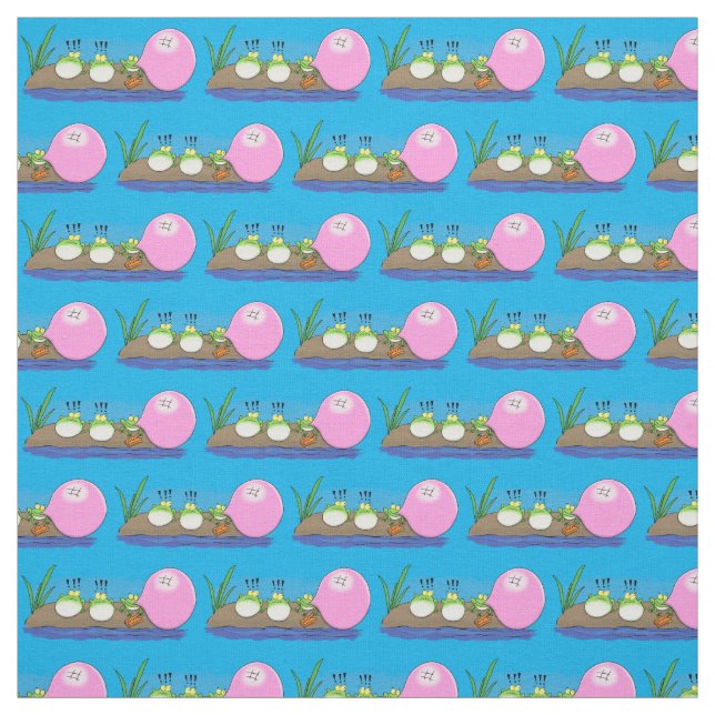 Tela Ilustracion personalizado de bblegum de ranas grac (Retal)