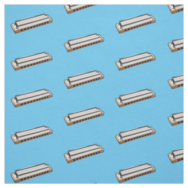 Tela Ilustracion personalizado de Harmonica (Retal)