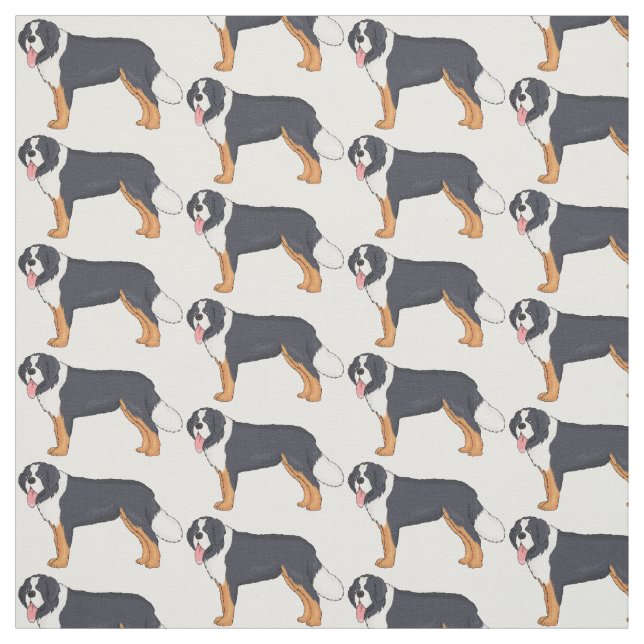 Tela Ilustracion personalizado de perro de montaña de B (Retal)
