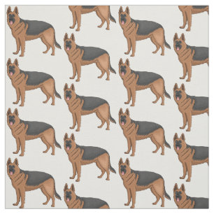 Tela Ilustracion personalizado de perro pastor alemán