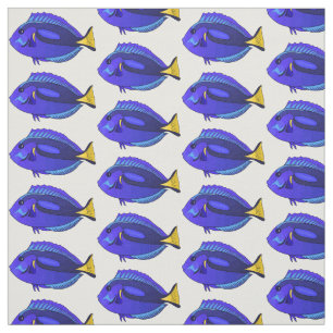 Tela Ilustracion personalizado de pescado tang azul