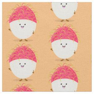 Tela Ilustracion personalizado de rambután rosa suave
