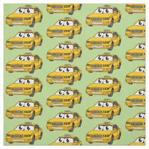 Tela Ilustracion personalizado divertido de taxi amaril