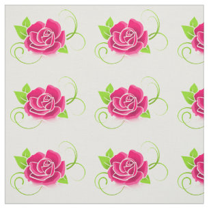Tela Ilustracion Rosa Rosado