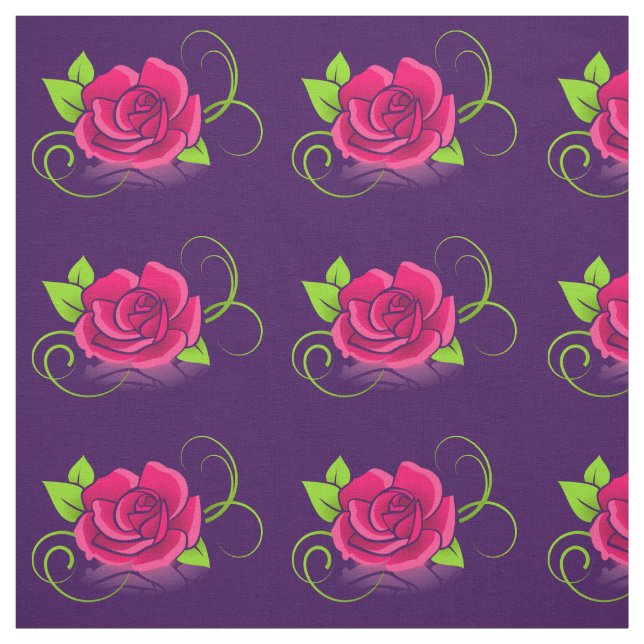 Tela Ilustracion Rosa Rosado (Retal)
