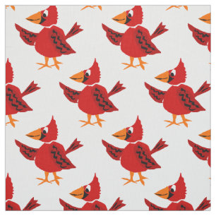 Tela Ilustraciones cardinales rojas divertidas del