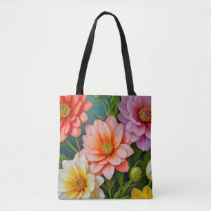 Tela Imagen de flor n.º 15, serie floral, bolso tote