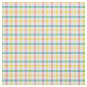 Tela Imagen de Gingham en primavera en verde, rosa, ama