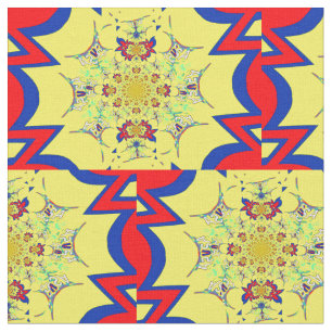 Tela Impactante diseño rojo bello azul clásico crema
