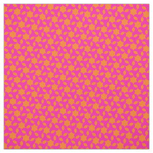 Tela Impactante patrón geométrico islámico rosa y Naran