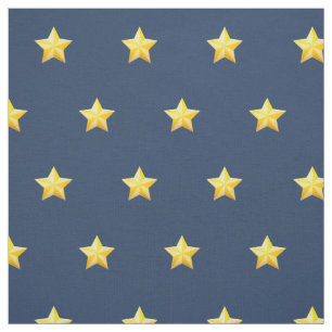 Tela Impresa Azul Marino con Estrellas Doradas Náu