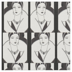 Tela impresión 1928 de la mujer del art déco