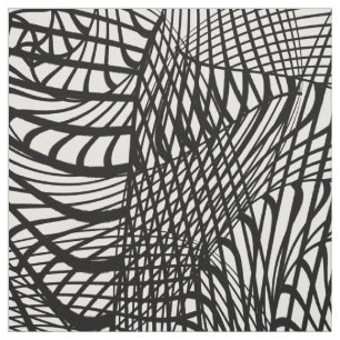 Tela Impresión abstracta en blanco y negro