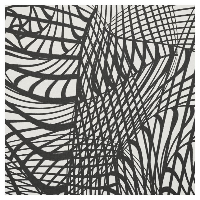 Tela Impresión abstracta en blanco y negro (Retal)