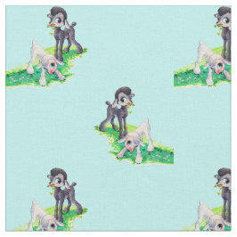 Tela impresión blanca del cordero del cordero negro