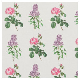 Tela Impresión botánica Rosa y Lilac