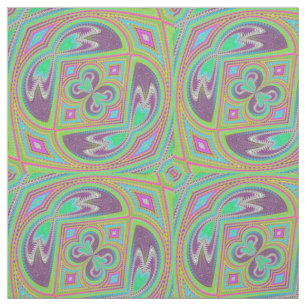Tela Impresión color morado verde rosa kaleidoscopio