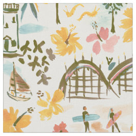 Tela Impresión costera sobre el parque acuático SANTA C