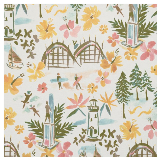 Tela Impresión costera sobre el parque acuático SANTA C (Retal)