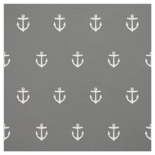 Tela Impresión de anclaje gris de carbón vegetal - Tama