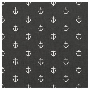 Tela Impresión de anclas en blanco y negro