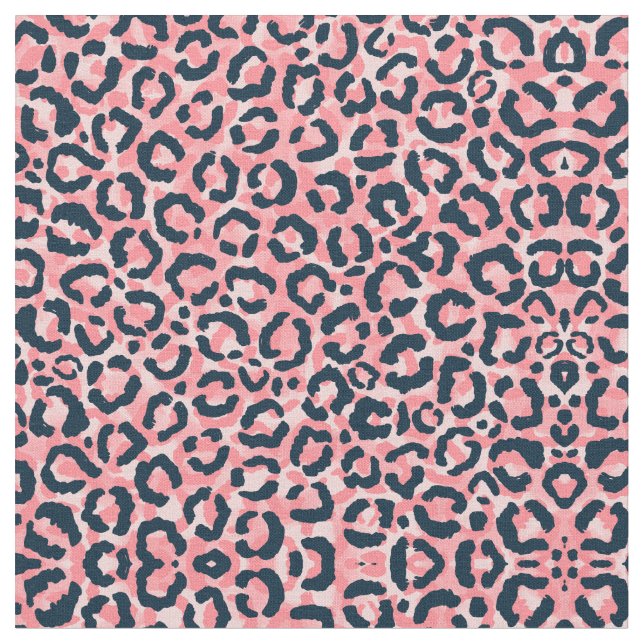 Tela Impresión de animales de leopardo azul de Girly Ar (De cerca)