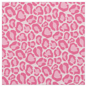 Tela Impresión de animales de leopardo rosa caliente