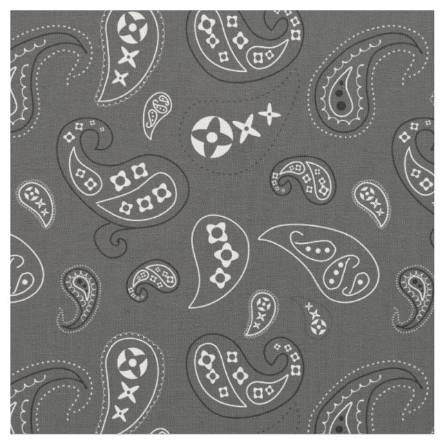 Tela Impresión de Bandana Occidental de Carbón Gray Pai (De cerca)