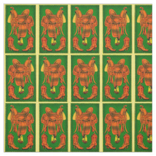 Tela Impresión de botas de albarda y vaquero occidental