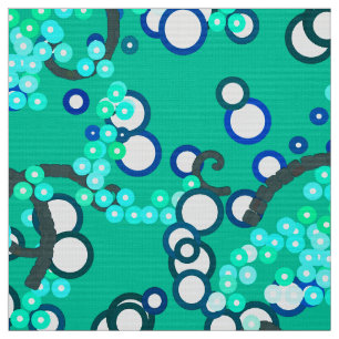 Tela Impresión de confeti abstracta moderna, turquesa