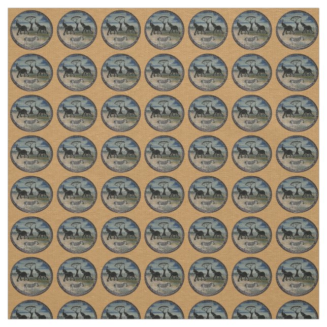 Tela Impresión de elefantes africanos (Retal)