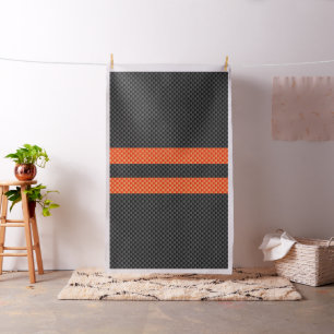 Tela Impresión de estilo de carbono con tiras de Naranj