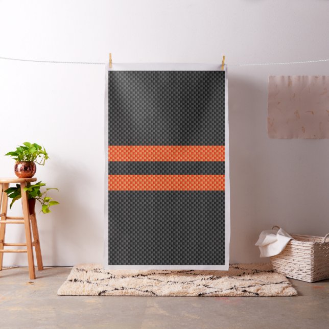 Tela Impresión de estilo de carbono con tiras de Naranj (In Situ)