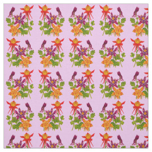 Tela impresión de flores en columba