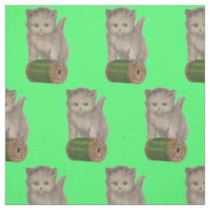 Tela Impresión de gatitos blancos Corticelli de 1930