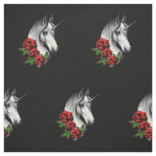 Tela Impresión de Gótico de unicornio y Rosas