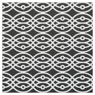 Tela Impresión de Kimono, blanco sobre negro