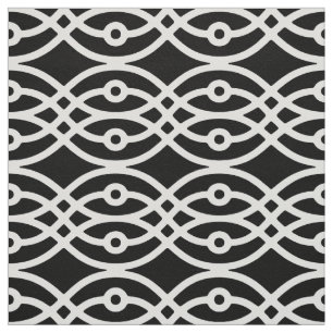 Tela Impresión de Kimono, blanco sobre negro