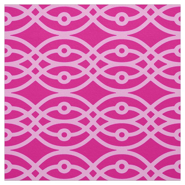 Tela Impresión de kimono, magenta y rosa (Retal)