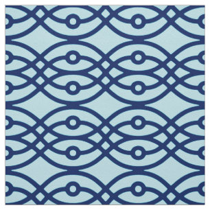 Tela Impresión de kimono, marina y azul claro