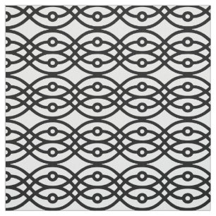 Tela Impresión de Kimono, negro sobre blanco
