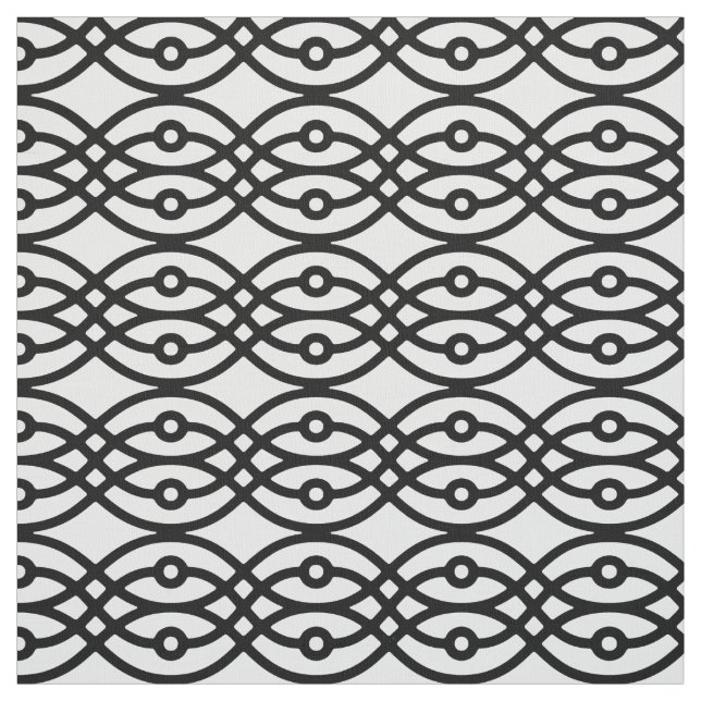 Tela Impresión de Kimono, negro sobre blanco (Retal)